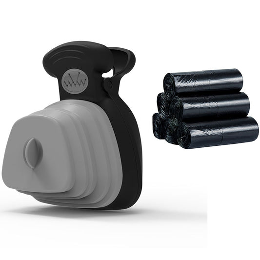 Foldable dog poop scooper with bag dispenser