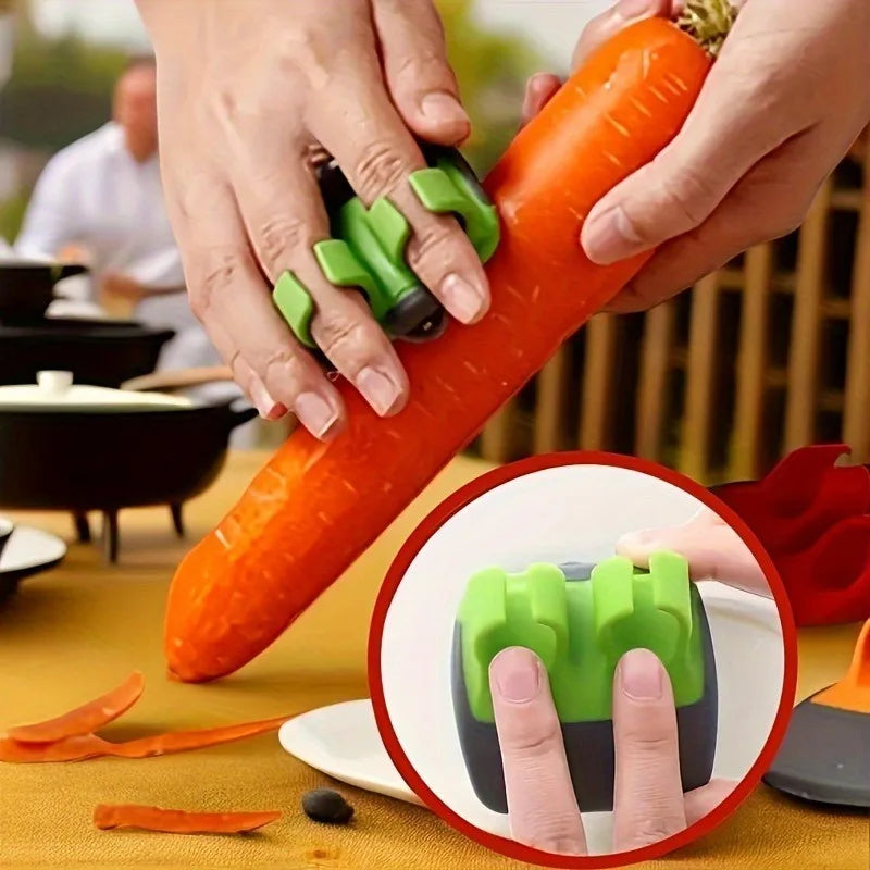 1 Easy and Convenient Black Green Peeler, Non Slip Grip Sharp Blade
