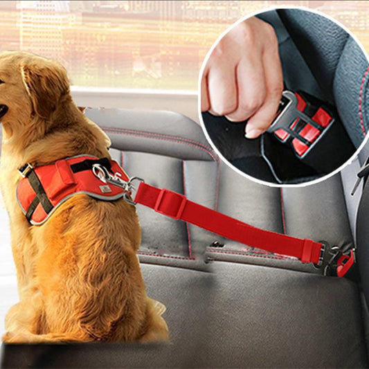 Adjustable dog car seat belt safety leash