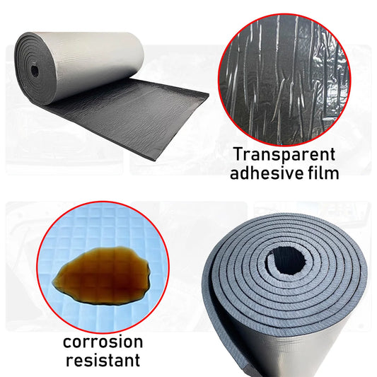 Self-adhesive car soundproof insulation pad for engine hood and door noise reduction