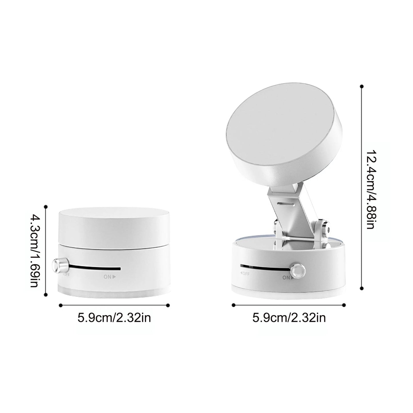 Magnetic suction car phone holder with double sided vacuum cup mount
