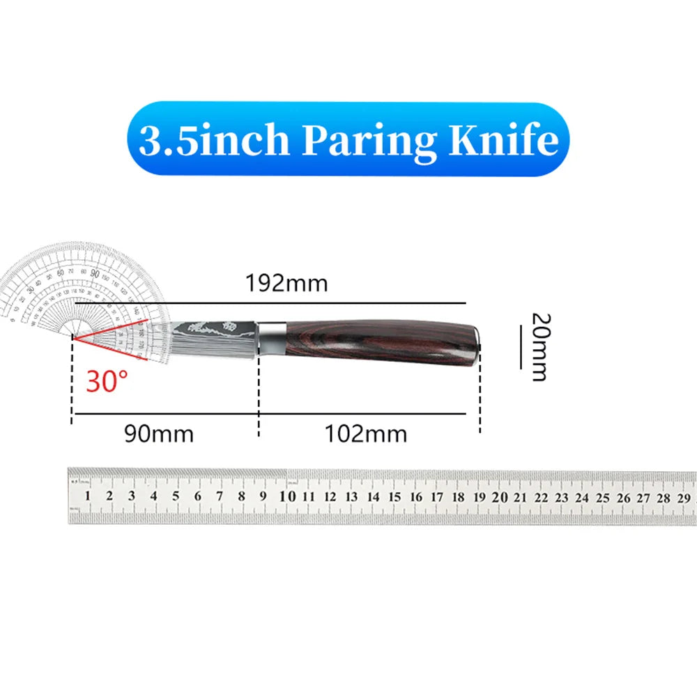 Stainless steel Japanese chef knife meat cleaver kitchen knife with gift box