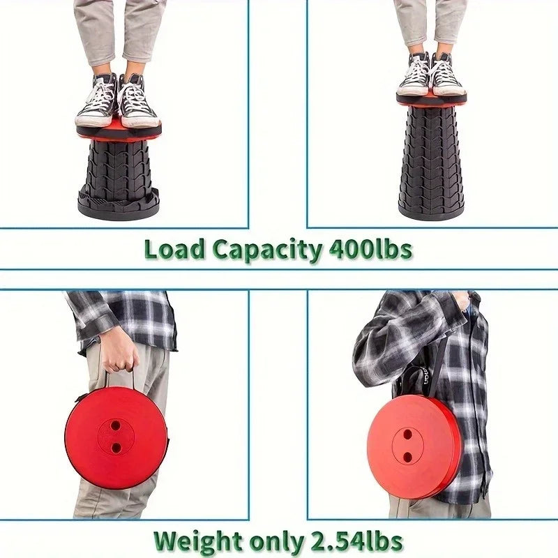 Portable telescopic folding stool for hiking camping fishing travel and outdoor seating