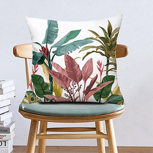 1pc Colorful Flowers Pattern Throw Pillow Case & Soft Cushion Cover