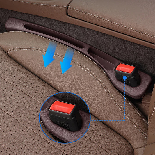2PCS black rubber car seat gap filler console organizer storage box