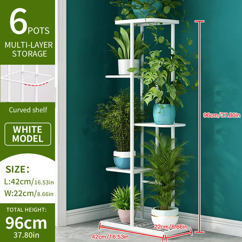 multi-tier iron plant stand flowerpot organizer for flowers succulents herbs balcony patio and garden decor
