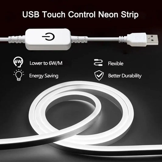 waterproof flexible LED neon tape lights for bathroom cabinet TV background bedroom living room and modern home decor