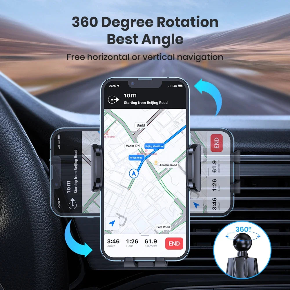 Car air vent phone holder 360 degree rotating magnetic mobile mount