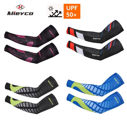 UPF 50 sun protection sports arm sleeves