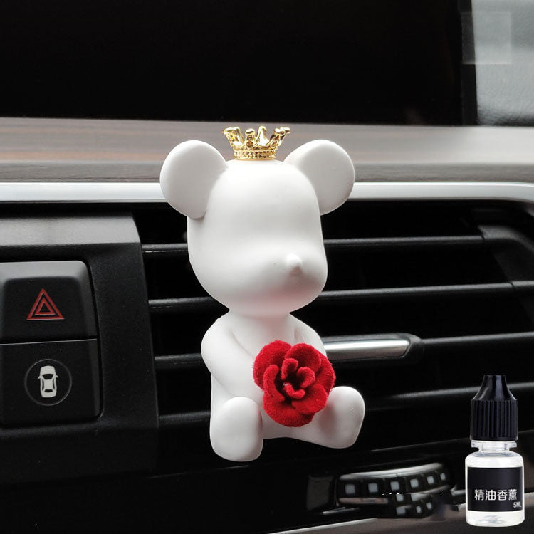 Cute bear car air vent perfume air freshener clip with essential oil