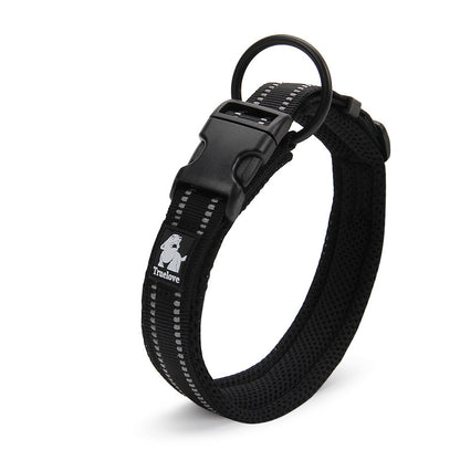 Reflective padded dog collar for dogs