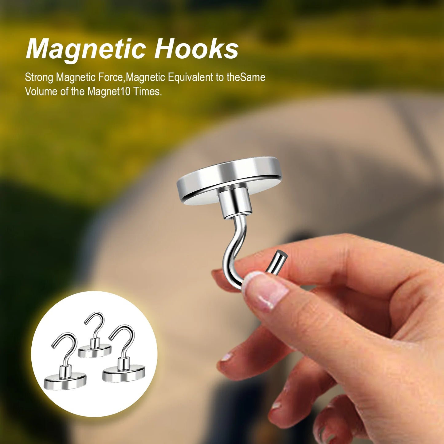 10pcs strong neodymium magnetic hooks for hanging keys tools towels kitchen items and home organization