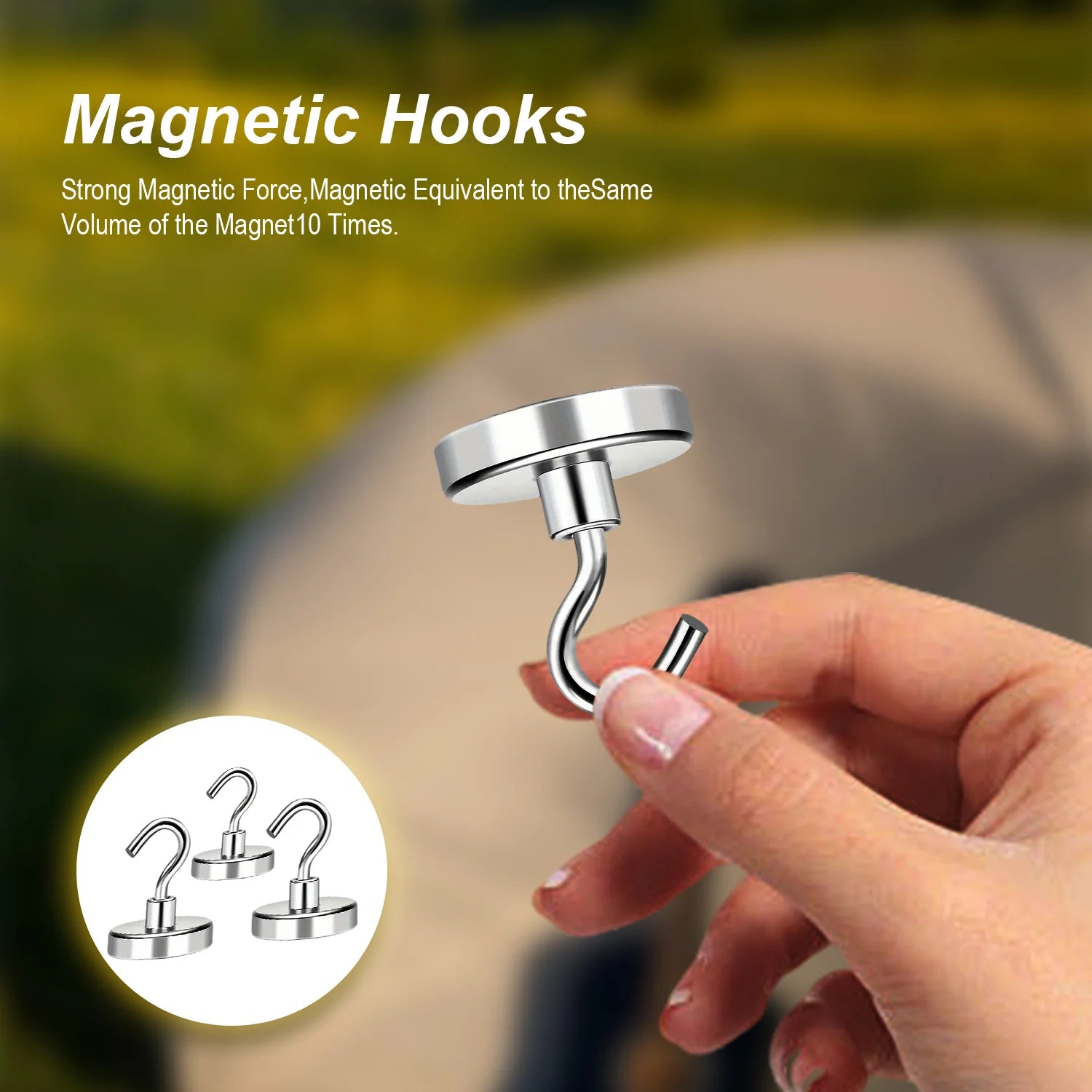 10pcs strong neodymium magnetic hooks for hanging keys tools towels kitchen items and home organization