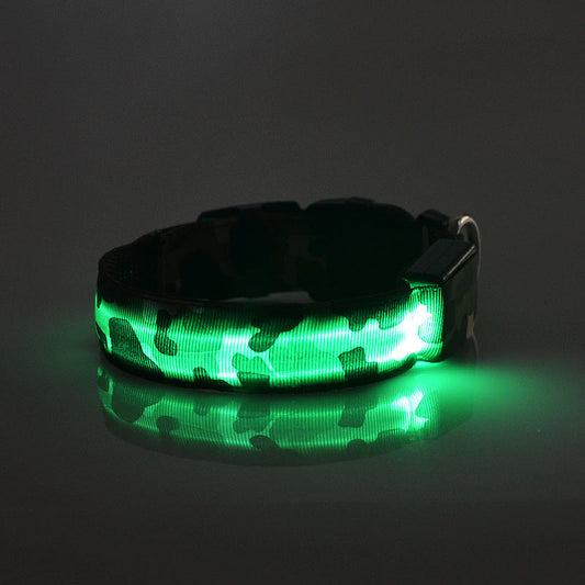 Luminous LED dog collar for night walking