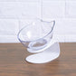 Transparent cat ear pet bowl with raised base
