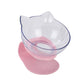 Transparent cat ear pet bowl with raised base