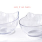 Elevated tilted cat bowl for food and water