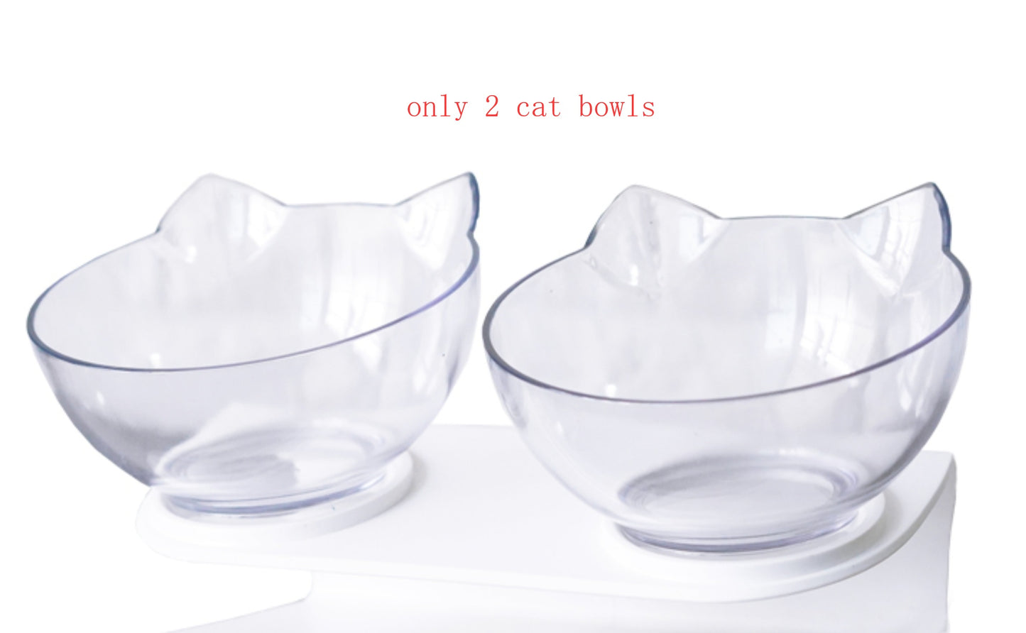 Elevated tilted cat bowl for food and water