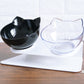 Elevated tilted cat bowl for food and water