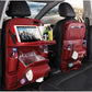 PU leather waterproof car seat back organizer with tray and storage pockets