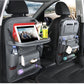 PU leather waterproof car seat back organizer with tray and storage pockets