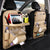 PU leather waterproof car seat back organizer with tray and storage pockets