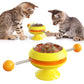 Rotatable catnip cat toy with suction cup base