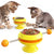 Interactive spinning cat toy with catnip balls