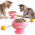 Interactive spinning cat toy with catnip balls