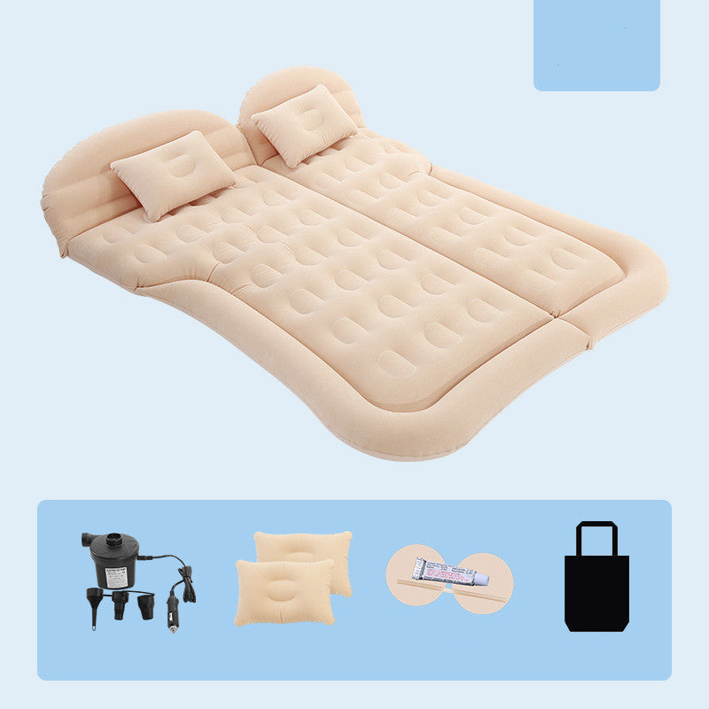 SUV inflatable car mattress with pillows and air pump for travel and camping