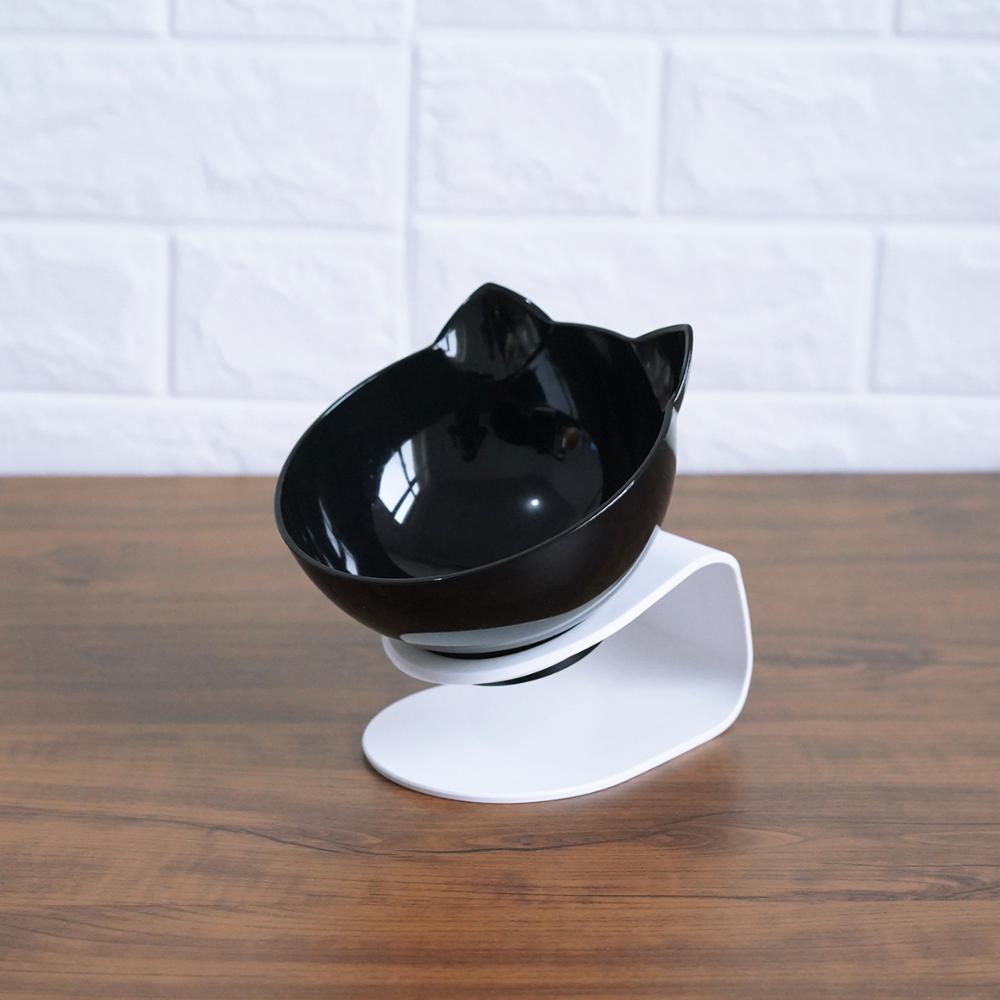 Transparent cat ear pet bowl with raised base