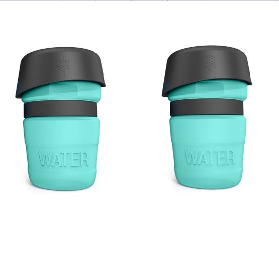 Travel dog water bottle for outdoor walks and trips
