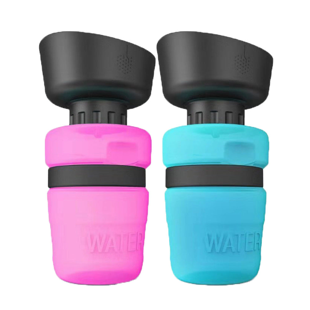Portable dog water bottle with foldable drinking cup