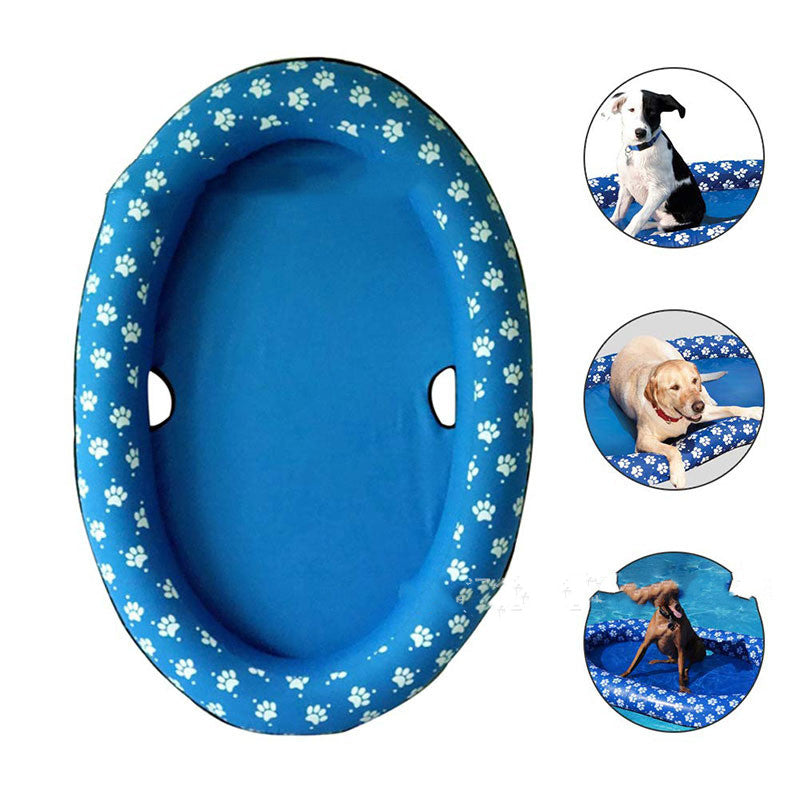 Inflatable dog pool float bed for swimming