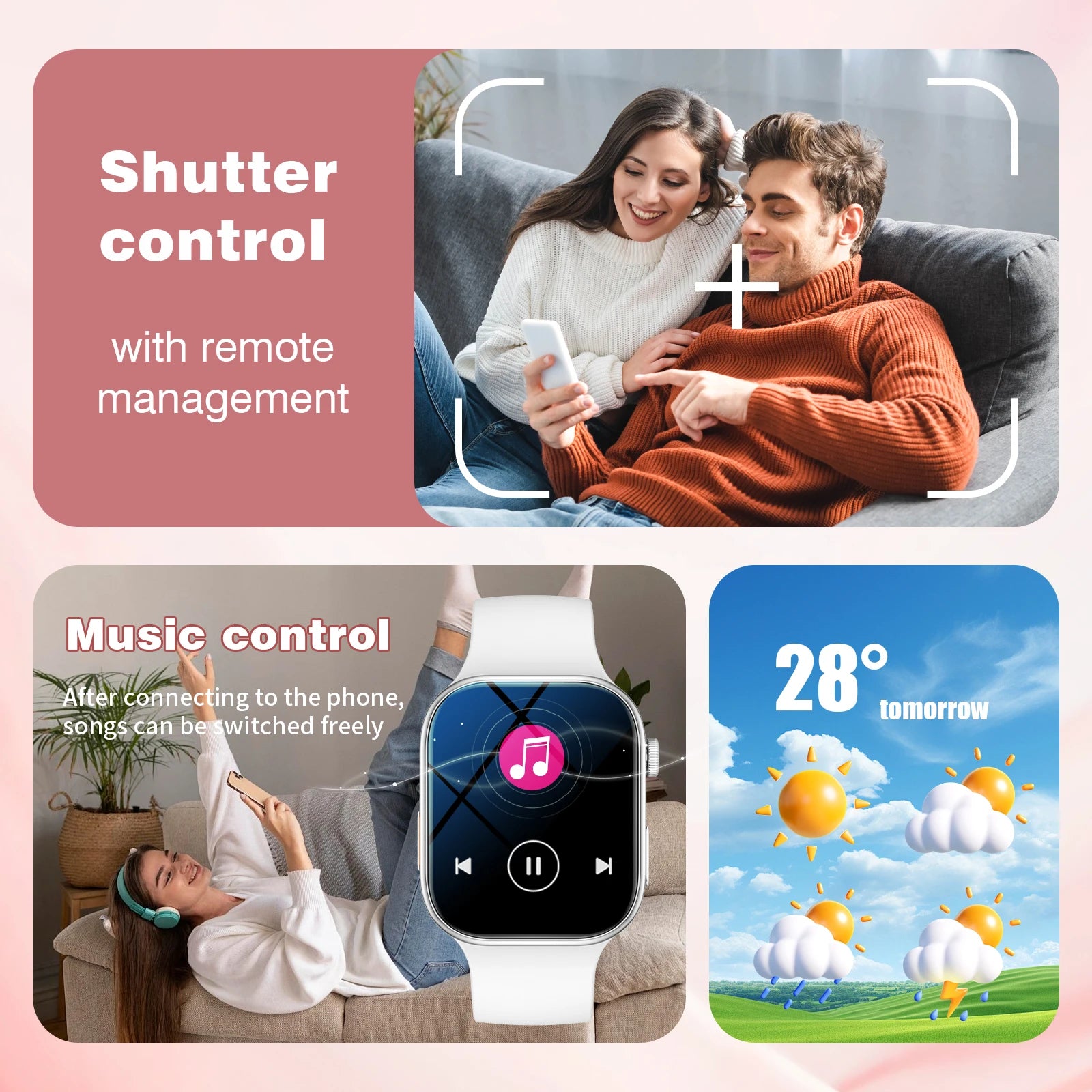  2.01 inch square display smartwatch with silicone band
