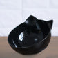 Transparent cat ear pet bowl with raised base