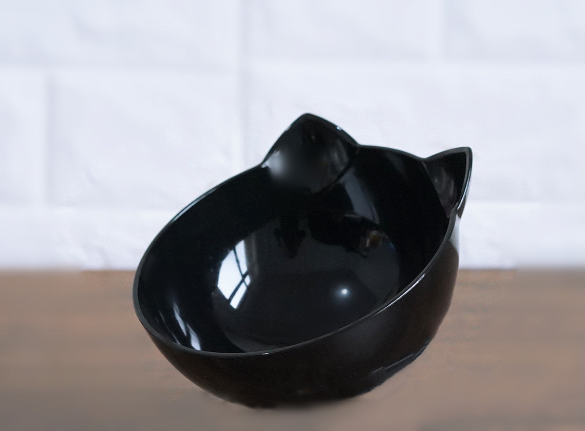 Transparent cat ear pet bowl with raised base