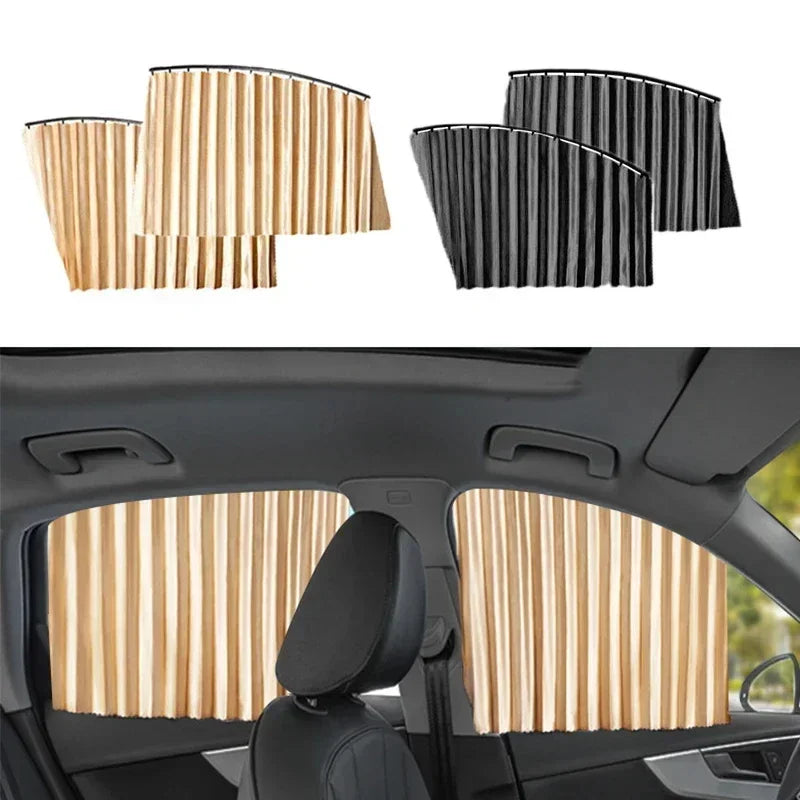 2PCS magnetic car window sunshade curtain for UV protection and privacy
