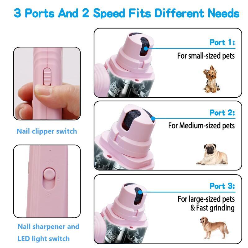 2-in-1 pet nail clipper with LED light