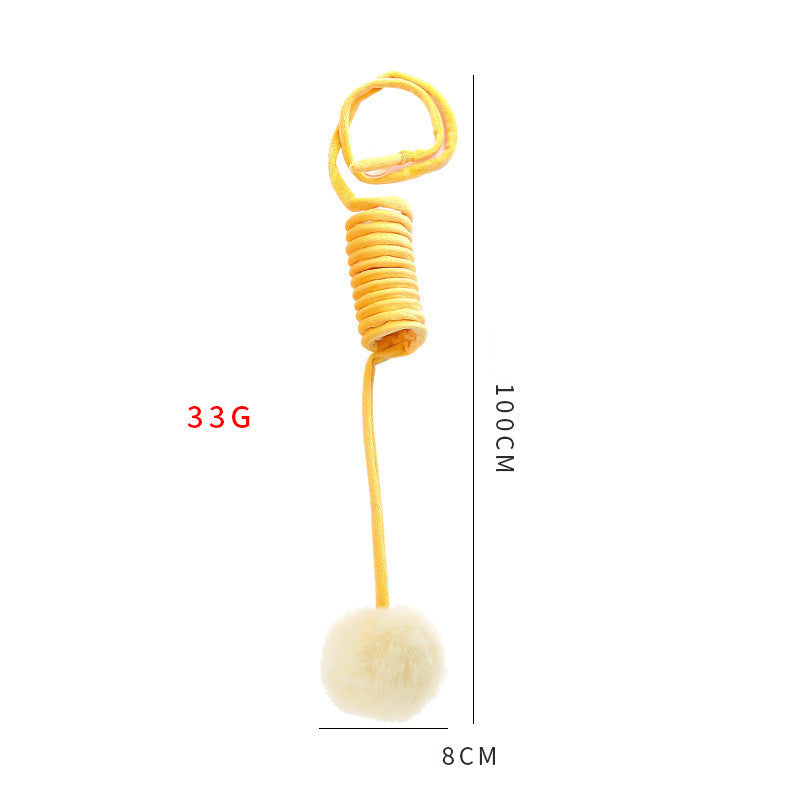 Suction cup spring cat toy for indoor play