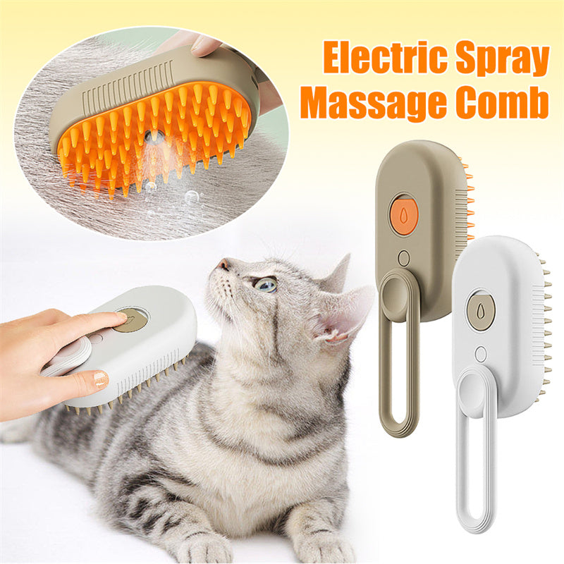3-in-1 electric spray pet grooming brush for cats and dogs 