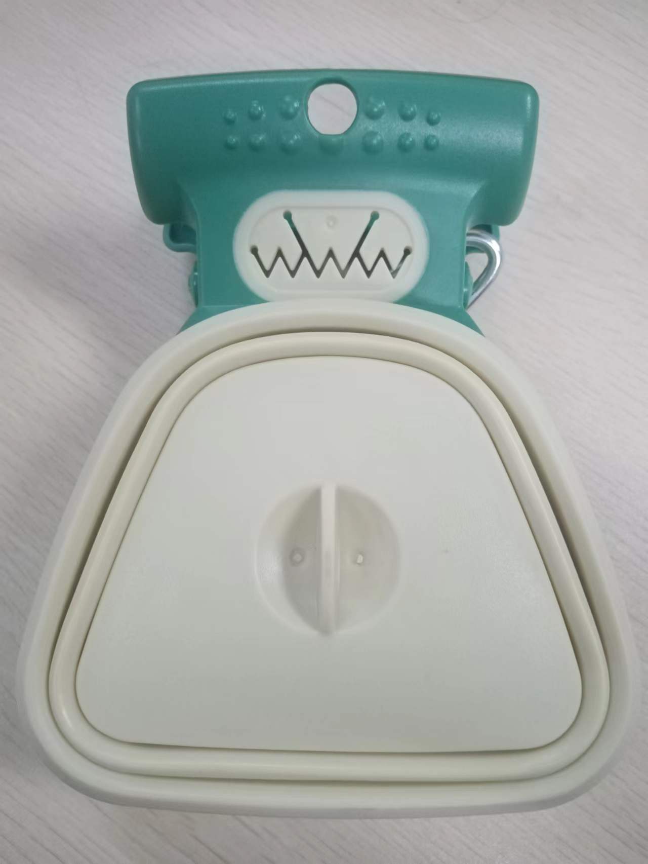 Foldable dog poop scooper with bag dispenser