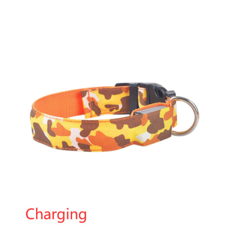 Camouflage LED pet collar with three light modes