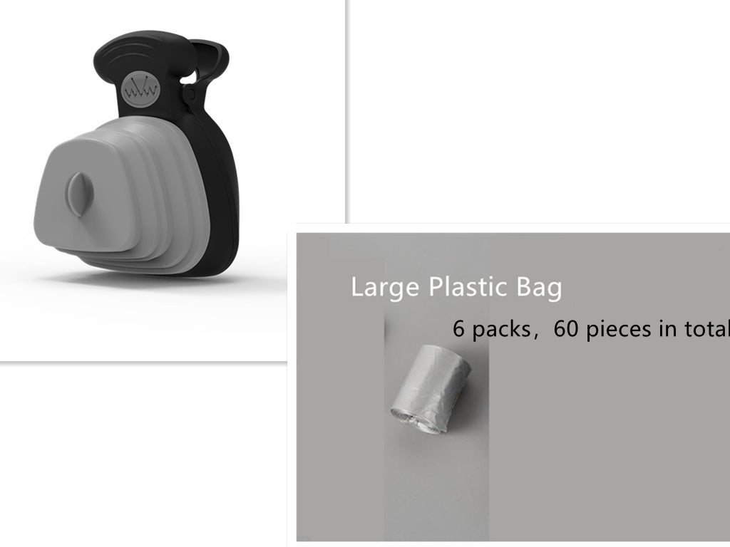 Portable dog waste scooper for outdoor walks
