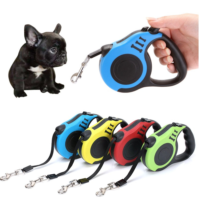 Retractable dog leash with one-button lock