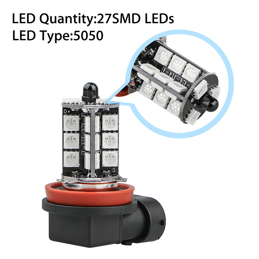RGB LED fog lights with remote control for car