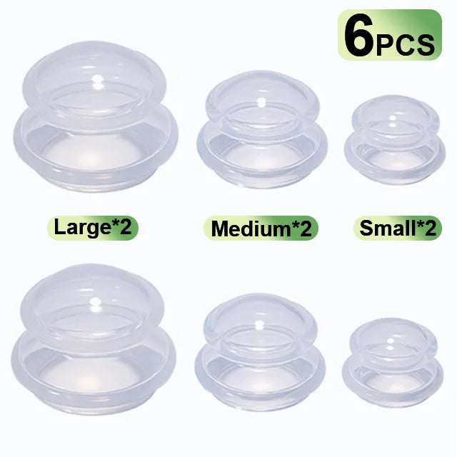 3 4 6 piece silicone cupping therapy set