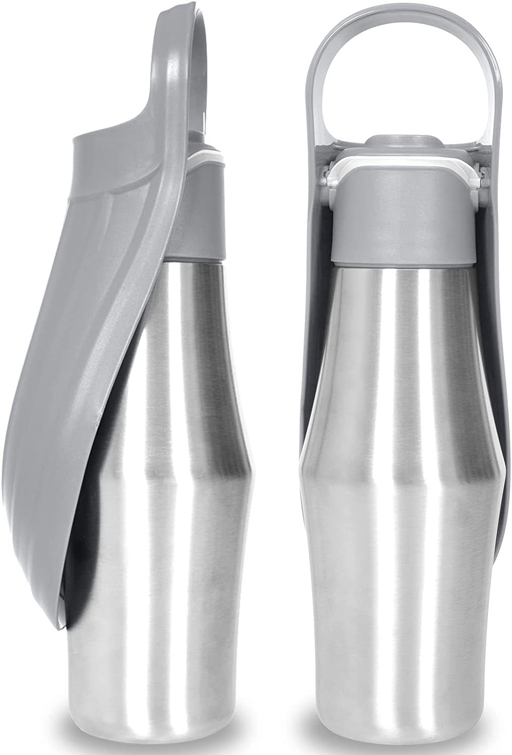 Portable dog water bottle with silicone drinking bowl