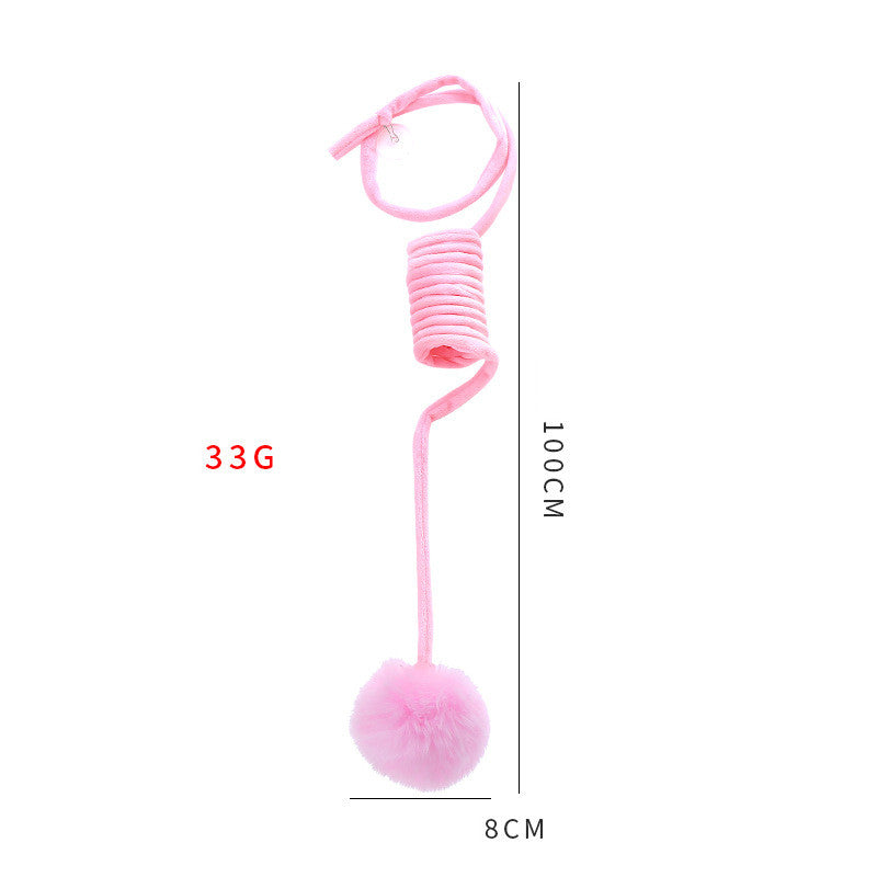 Suction cup spring cat toy for indoor play