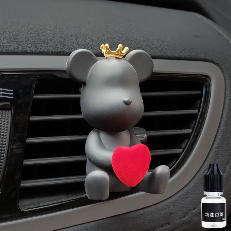 Cute bear car air vent perfume air freshener clip with essential oil